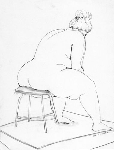 Back View of Woman |  18 x 24 Charcoal on Paper