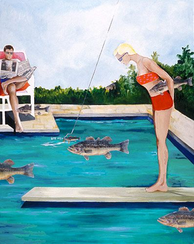 Something was Fishy in Paradise  | 48 x 60 Acrylic on Canvas SOLD